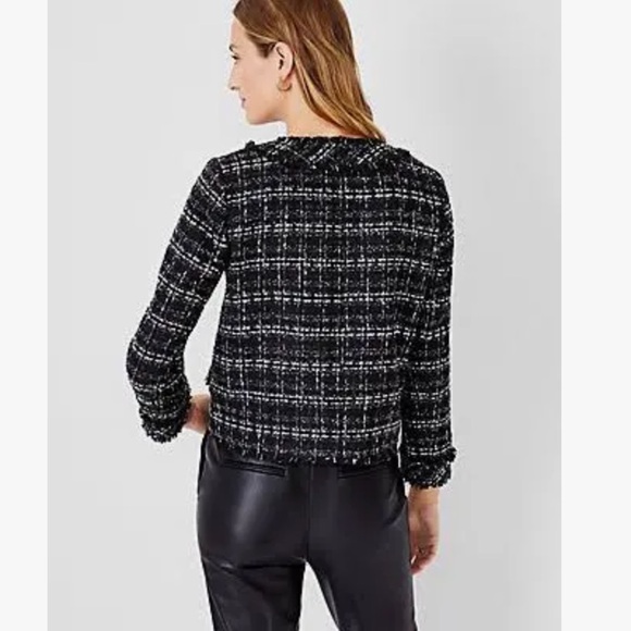 Fringe Tweed Cardigan Jacket Size 10 - Picture 2 of 6